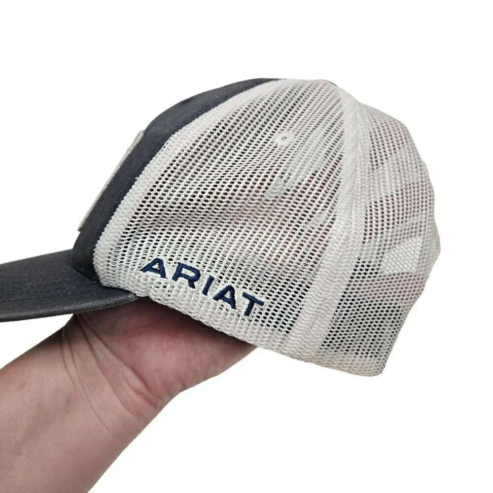 Ariat Men's Mesh Trucker Cap With American Flag & Logo Adjustable‎